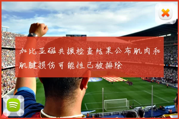 加比亚磁共振检查结果公布肌肉和肌腱损伤可能性已被排除